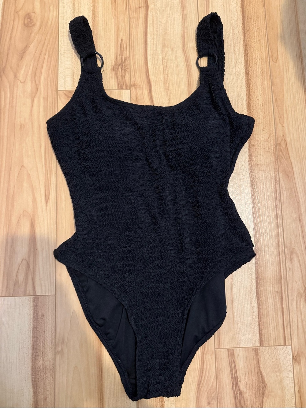 Vince Camuto Black Textured One-Piece Swimsuit